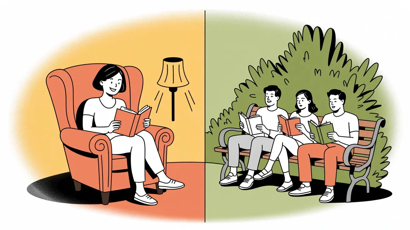 Split view showing happy paying subscriber and satisfied free readers