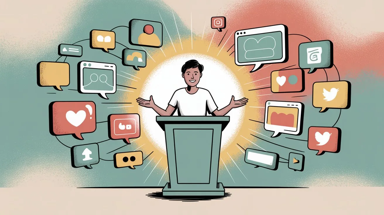 Creator reaching out to community across multiple social media platforms