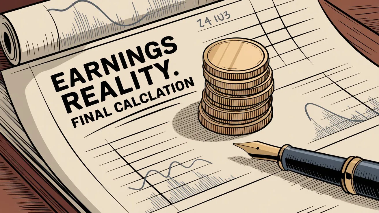 Summary visualization of take-home pay reality showing what creators actually keep after all fees